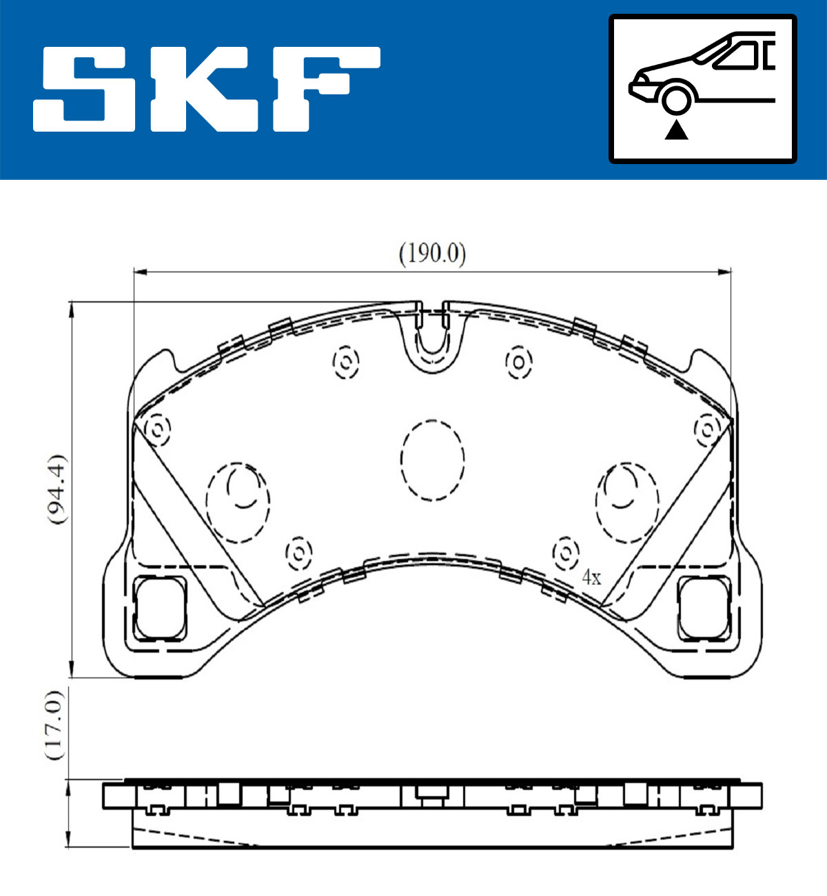 Set placute frana,frana disc VKBP 80293 SKF